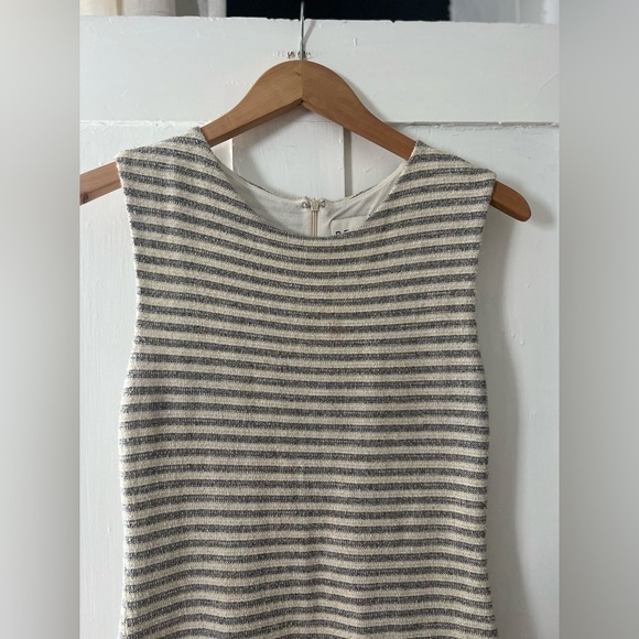 BOGO Reiss Cream & Gray Striped Dress - Picture 5 of 11
